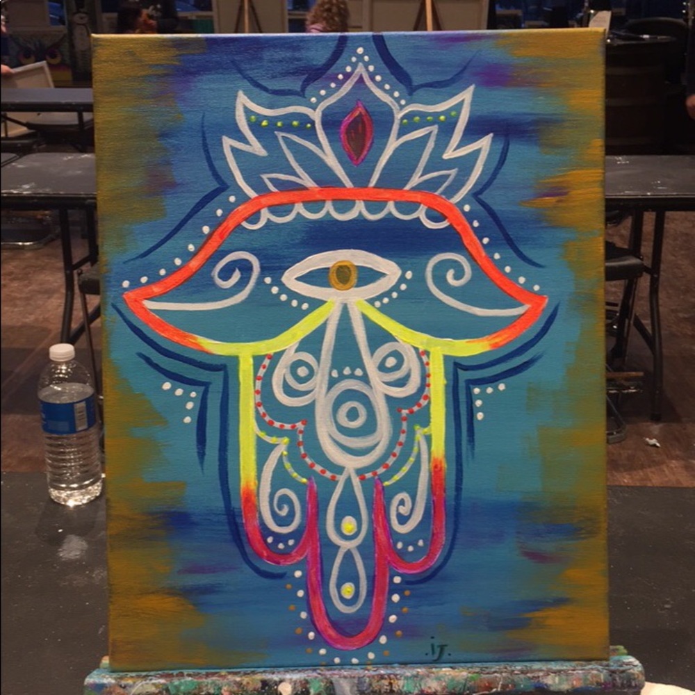 Hand painted Hamsa painting